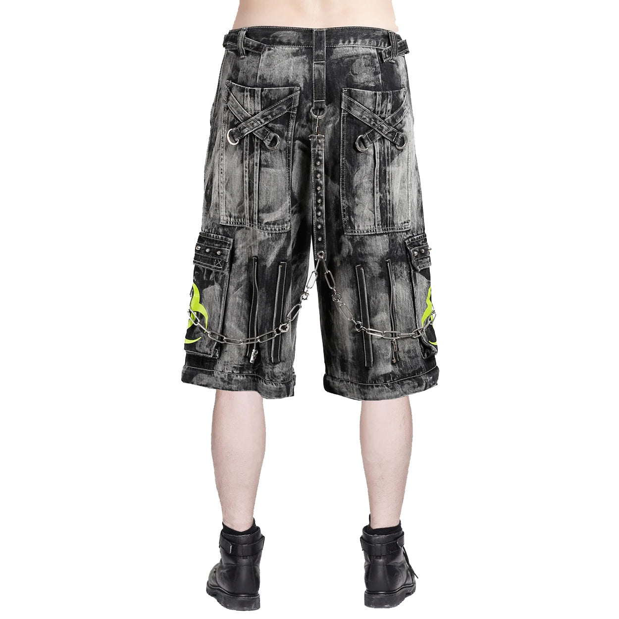 Gothic Men's Biohazard Black Denim Storm Wash Short