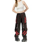 Women's Dark Gothic Baggy Unisex Cargo Metal Chain Hip Hop Wide Leg Trousers