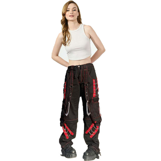 Women’s Dark Gothic Baggy Unisex Cargo Metal Chain Hip Hop Wide Leg Trousers