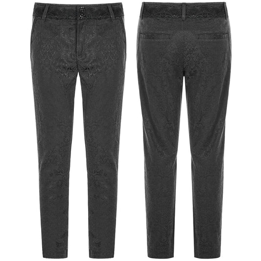 Men's Black Brocade Gothic Regency Dress Pants /Brocade Pant