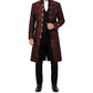 Renaissance Men's Red Brocade Goth Steampunk Victorian Velvet Frock Coat/USA