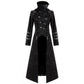 Scorpion Men's Hooded Trench Wax Coat Long Jacket Black Gothic Steampunk Long To Short Hooded Military Coat