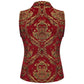 Prime Quality Men's Handmade Red/Gold Victorian Cavalier Waistcoat Vest