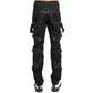 Prime Quality Gothic Straps Zipper Stitch Trousers Punk Rock Studs Metal Chain Trouser Pants/USA Sizes
