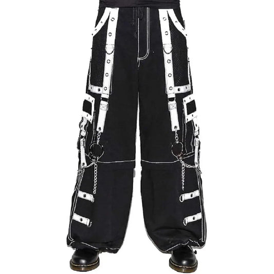 Gothic Men Handmade Bondage Gothic Cyber Pant Chain Techno Rock Punk Shorts Trouser Pants/USA