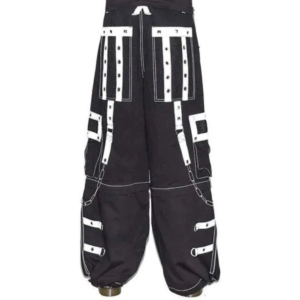 Gothic Men Handmade Bondage Gothic Cyber Pant Chain Techno Rock Punk Shorts Trouser Pants/USA