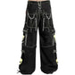 Gothic Bondage Black Lime Big Skull Men Pant Alternative Punk Rock Jeans Emo Trouser Pant Shorts/USA