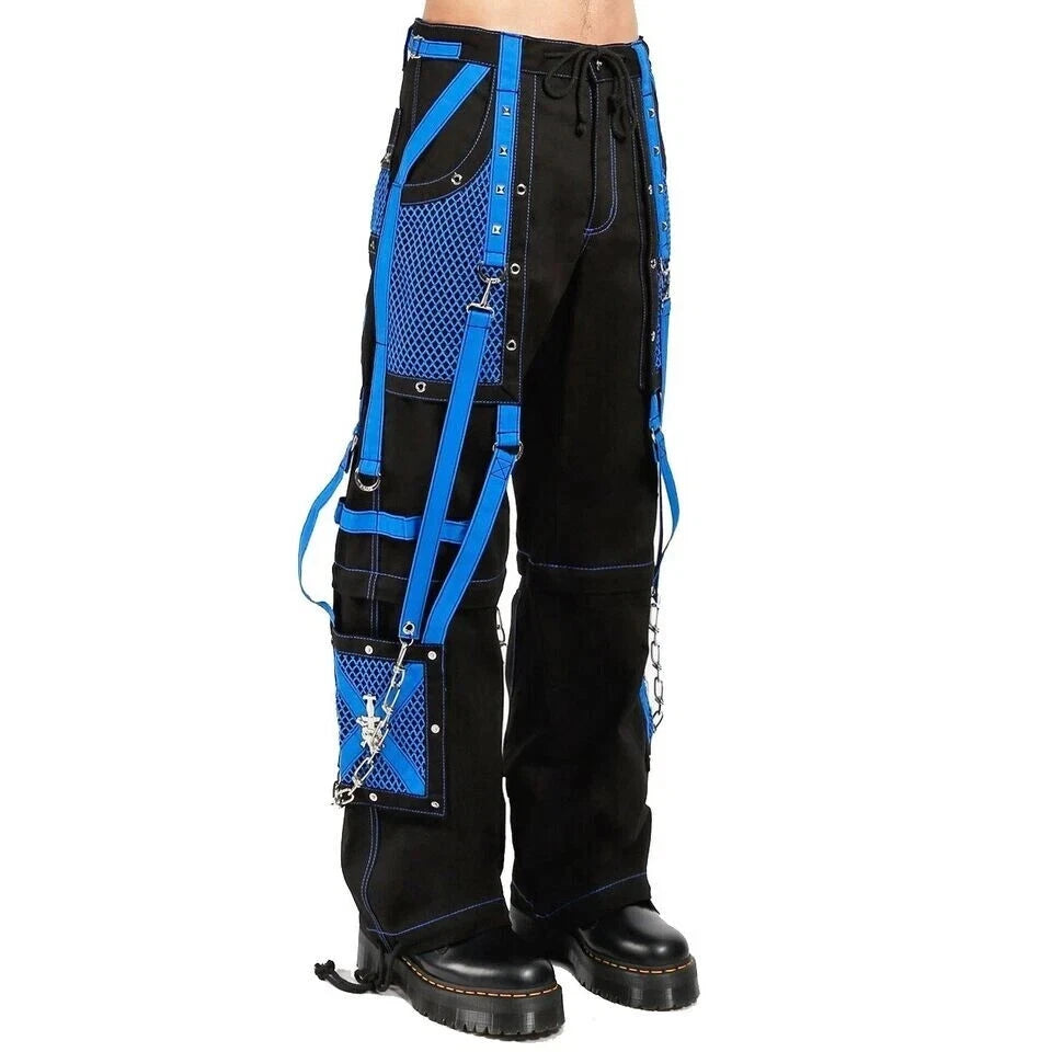 Gothic Handmade Gothic Bondage Men Pant Alternative Punk Rock Black Blue Emo Trouser Pant Shorts USA