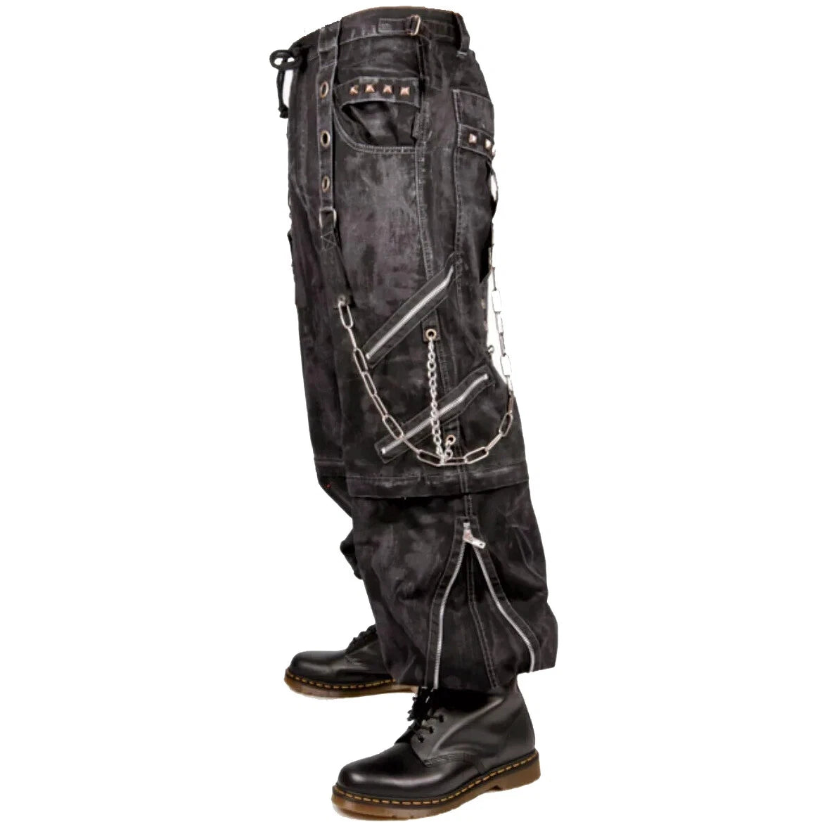 Prime Quality Bondage Gothic Wax Cotton Men's Cyber Rave Techno Jeans Punk Shorts Biker Pants/USA