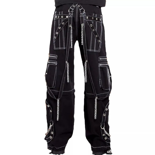 Prime Quality Gothic Men's Black Bondage Gothic Cyber Pant Chain Techno Rock Punk Shorts Trouser Pants/USA