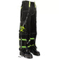 New Biohazard Men Gothic Black/Lime Bondage Reflective Biohazard Symbol Pant Alternative Punk Rock Trouser Shorts