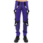 Men Gothic Bondage Reflective Men Pant Alternative Punk Rock Emo Pant Electric Pants Purple/USA