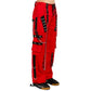 Gothic Bondage Handmade Men Pant Alternative Punk Rock Transformer Trouser Red Baggy/ Pants