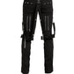 Men Gothic Bondage Black Pant Rock Hard Trouser Heavy Weight Emo Pants
