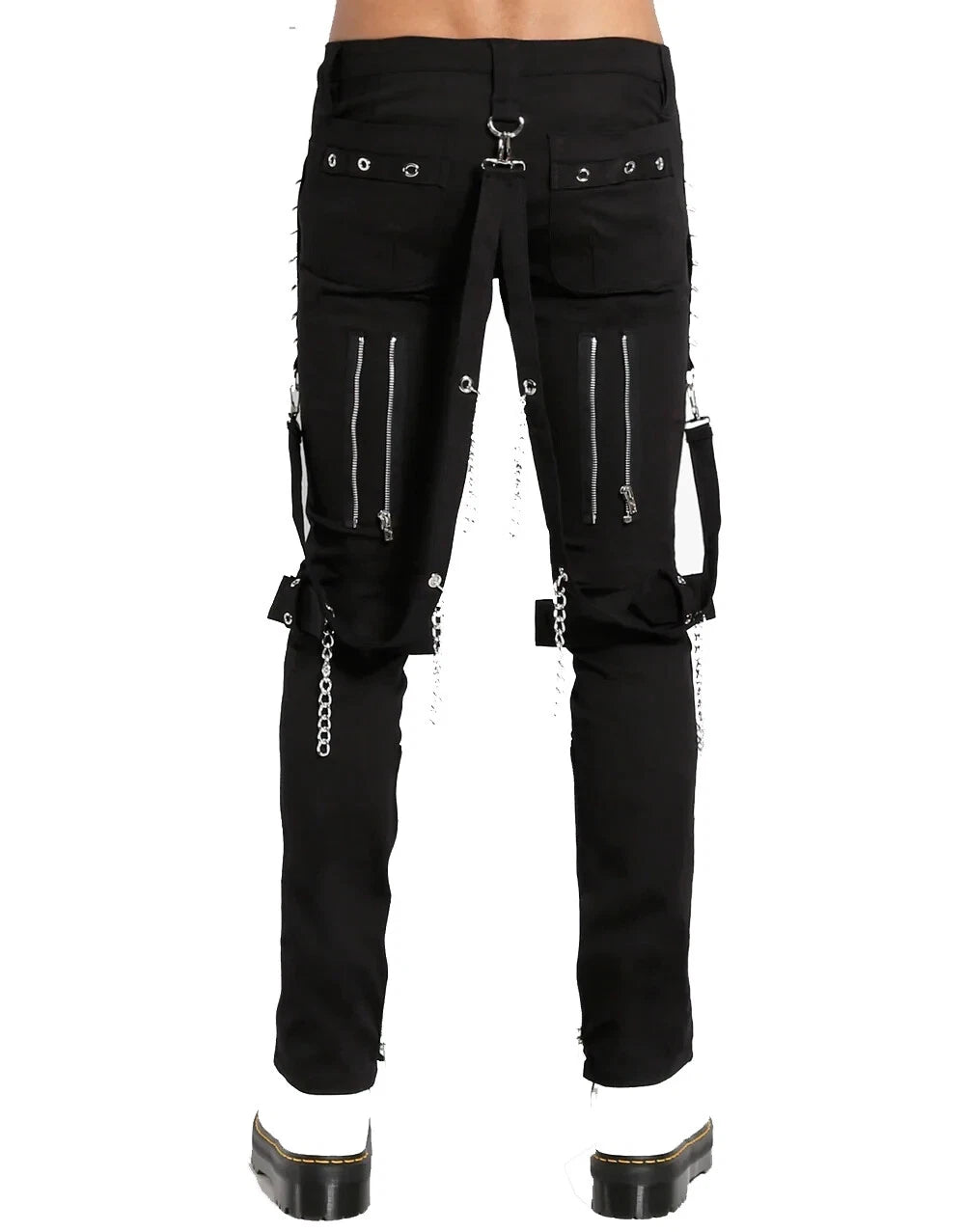 Men Gothic Bondage Black Pant Rock Hard Trouser Heavy Weight Emo Pants