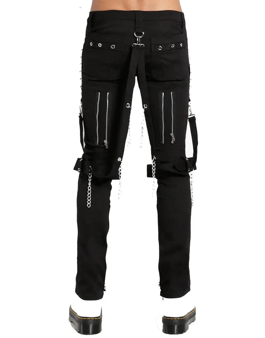 Men Gothic Bondage Black Pant Rock Hard Trouser Heavy Weight Emo Pants