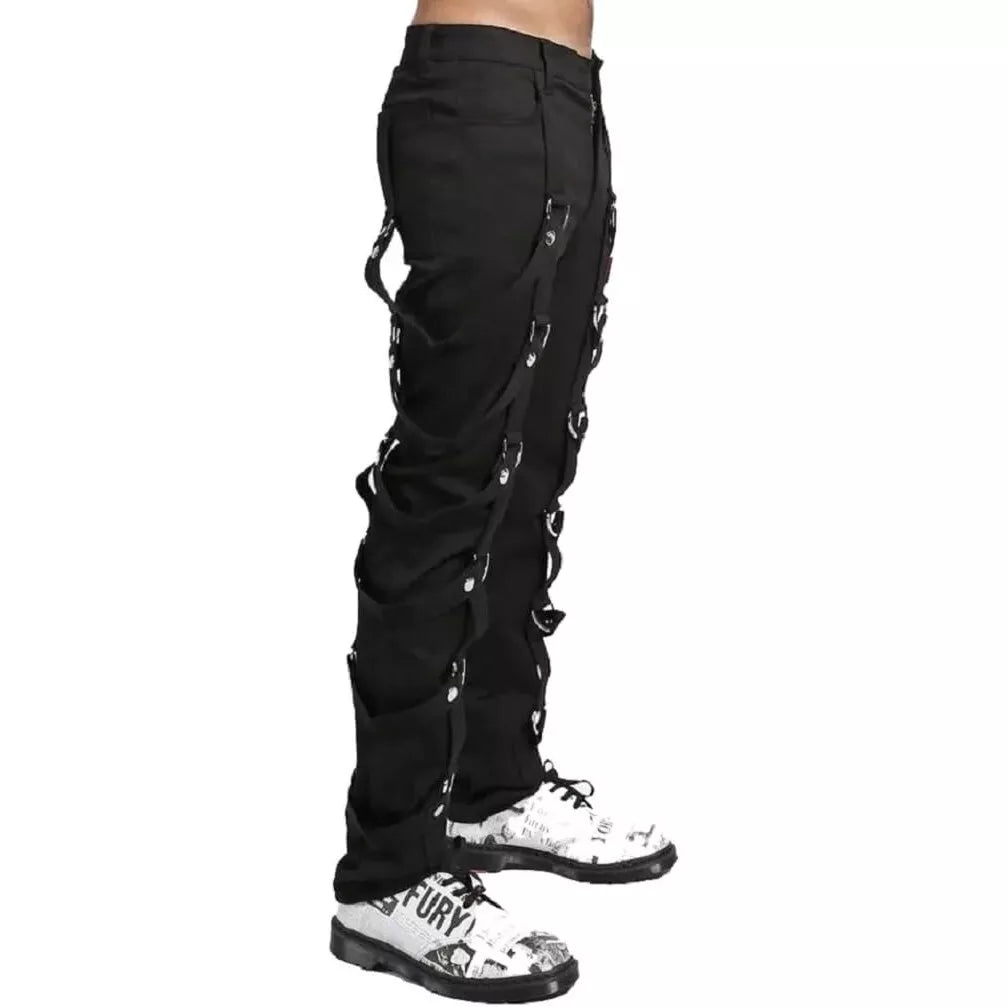Prime Quality Men Gothic Bondage Pant Alternative Punk Rock Emo Harness Pants Black/USA