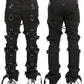 Prime Quality Men Gothic Bondage Pant Alternative Punk Rock Emo Harness Pants Black/USA