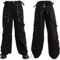 Men Handmade Gothic Bondage Trouser Grey Thread Cyber Pant Punk Shorts Metal Studs Pants/Gothic Pant