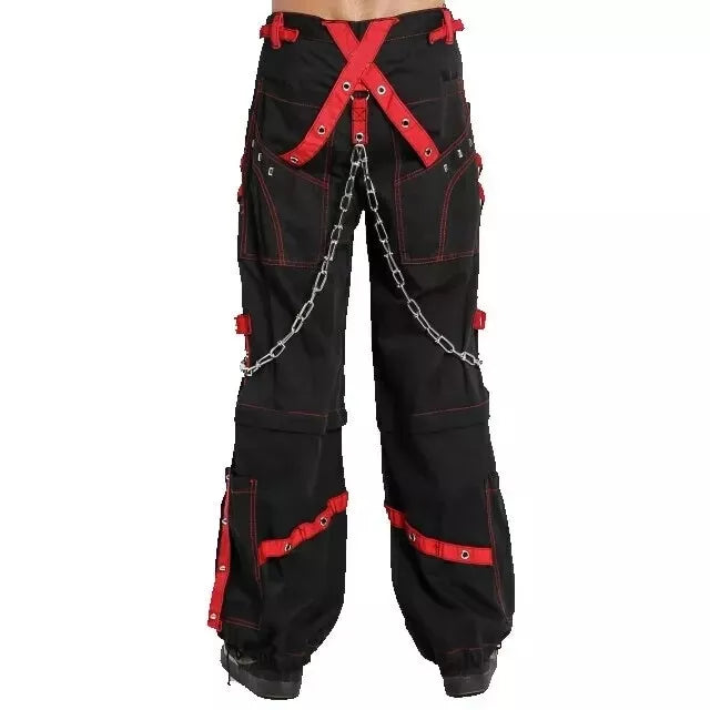 Men's Extreme Bondage Red Skater Gothic Punk Rocker Cyber Goth Steampunk Biker Pant
