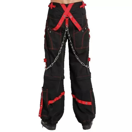 Men's Extreme Bondage Red Skater Gothic Punk Rocker Cyber Goth Steampunk Biker Pant