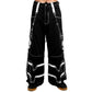 Gothic Bondage Black Skull Zip Off Pants Black &amp; Amp White Alternative Punk Rock Emo Trouser Pant Usa