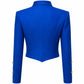 Men's Vintage Royal Blue Military Jacket Gold Braided Hussar Parade Jacket Victorian Gothic Steampunk Band Uniform Coat
