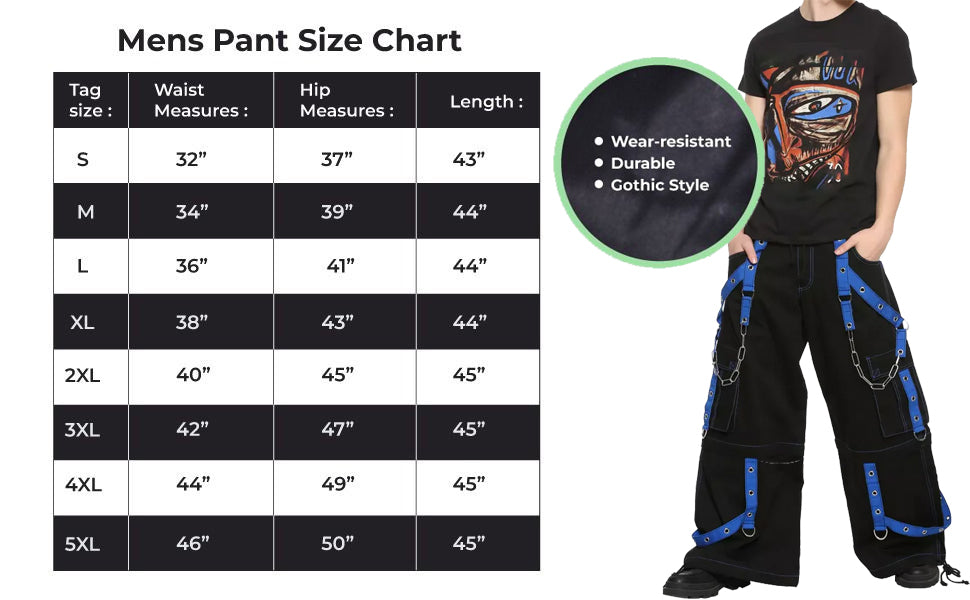 Bondage Gothic Men's Cyber Rave Techno Jeans Punk Shorts Biker Pants