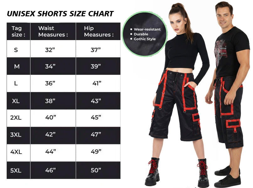 Men's Handmade Bondage Gothic Cyber Techno Rock Punk Shorts