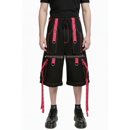 Gothic X-Strap Short Black/Pink