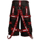 Mens Extreme Bondage Gothic Electro Reflector Black Red Trip Shorts Usa