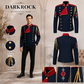Blue Military Jacket Red Collar Parade Coat Gothic Stage Jacket Mens Performance Jacket