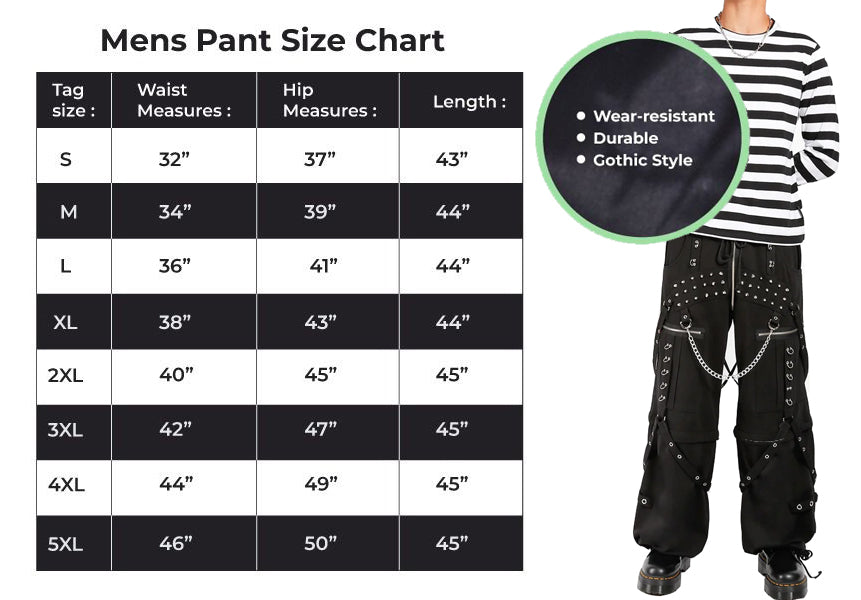 Mens Gothic Pant Bondage Cyber Pant Chain Techno Rock Punk Shorts USA