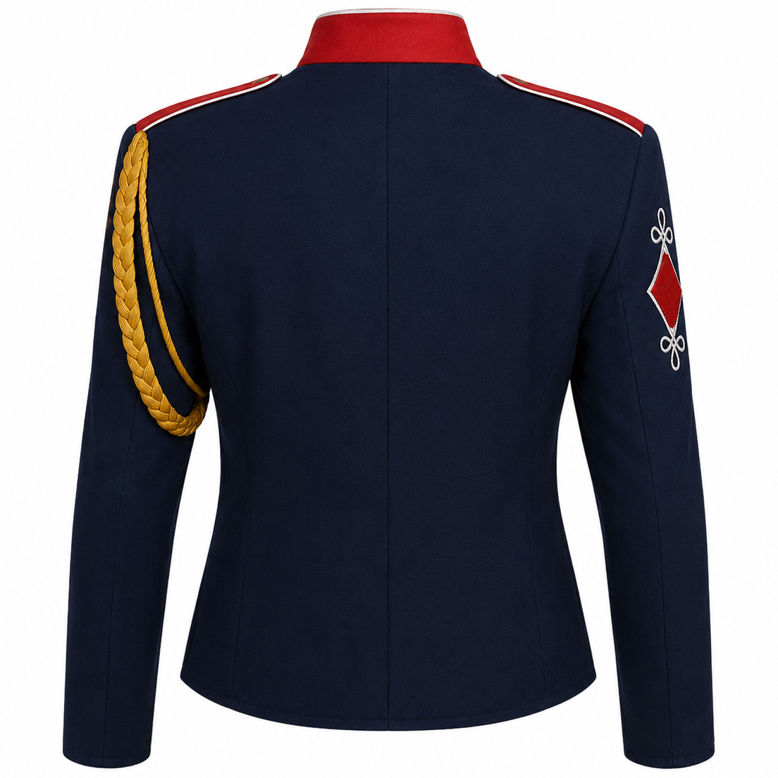 Blue Military Jacket Red Collar Parade Coat Gothic Stage Jacket Mens Performance Jacket