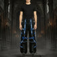 Mens Extreme Bondage Gothic Electro Reflector Black/Blue Pant Shorts Usa