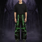 Mens Extreme Bondage Gothic Electro Reflector Black/Green Pant Shorts Usa